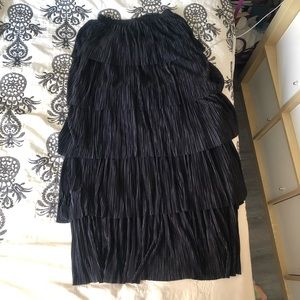 BB Dakota tiered black ruffle maxi skirt